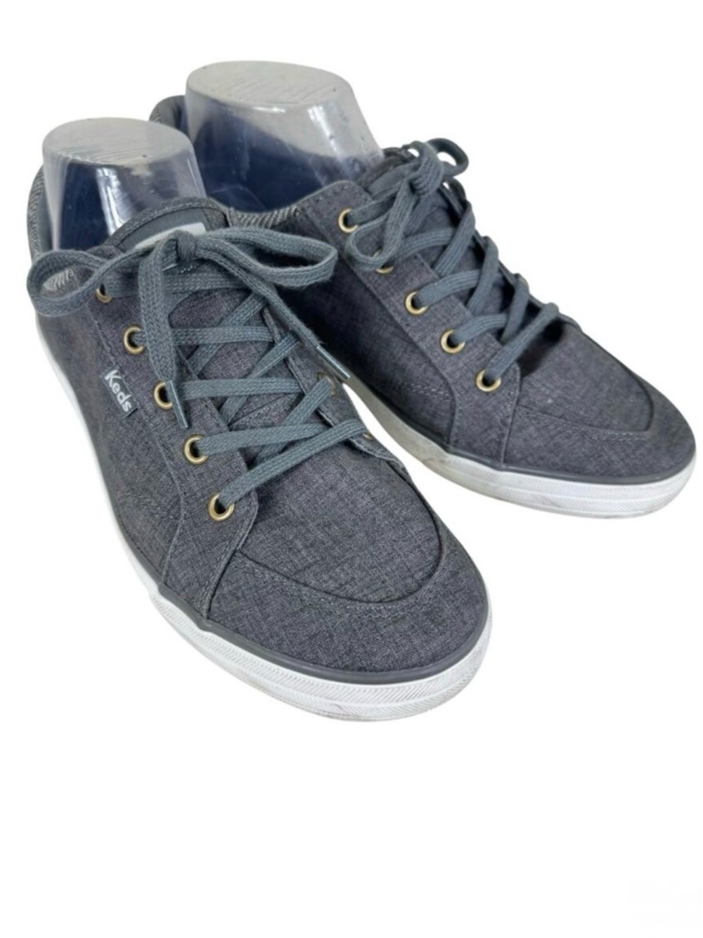 Keds Gray Lace Up Rubber Soled Sneakers Tennis Shoes WF66247 Women's Size 8.5